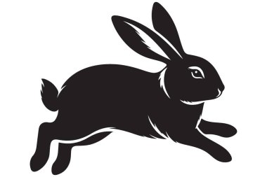 Tavşan Silueti Hızlı Vektör Grafik Sanat Tasarımı Elementi