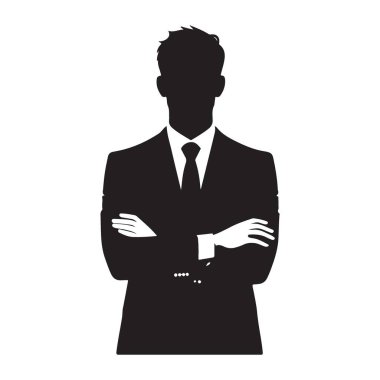 Kendine güveni ve profesyonelliği olan bir iş adamının gizemli silueti.