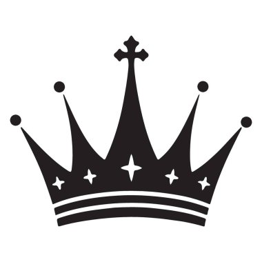 Kraliyet ve Tasarım için zarif Crown Vector Siluet İllüstrasyonu