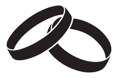 Birbirine dolanmış Evlilik Yüzükleri Vektörü Grafik Sevgi ve Birliği Sembolize Ediyor