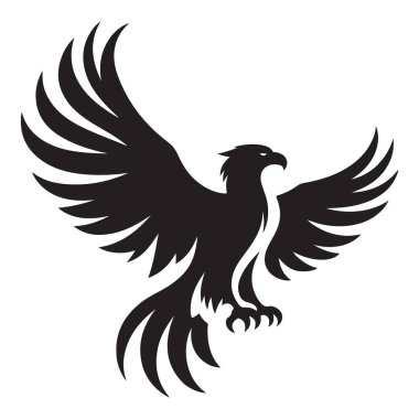 Yükselen Kartal Vektör Silueti Eserleri Bir Özgürlük Sembolü