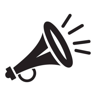 Megafon Siluet Vektör İllüstrasyon Reklam Pazarlama Sunumu