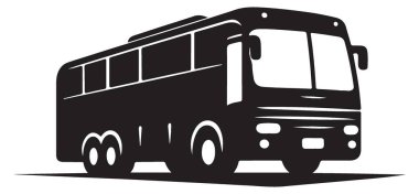 Siluet otobüs taşıma aracı seyahat tur macera tasarımı