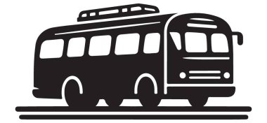 Yaratıcı Siluet Otobüs Siyah Taşıma Tasarımı Seyahat Tanıtımı