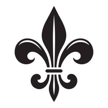 Fleur De Lis Siluet Sembol Vektörü Fransız Kültür İllüstrasyon Süslemesi