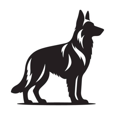 Görkemli Alman Çoban Köpeği Vektör Sanatı Hayvan Sevenler için İdeal