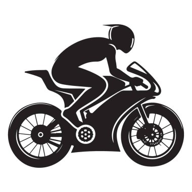 Speed Motosiklet Silüeti Vektör Grafikleri Yarışçı Logoları için ideal