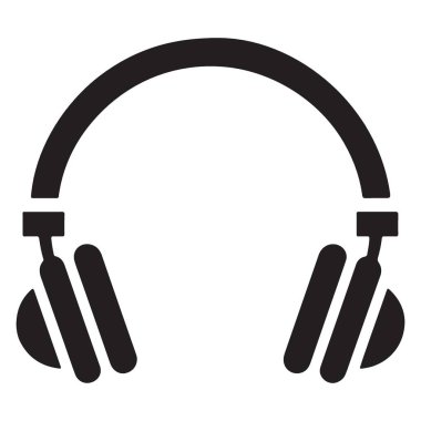 Müzik severler ve İşitsel Profesyoneller için şık Kulaklıklar Vektör Simgesi