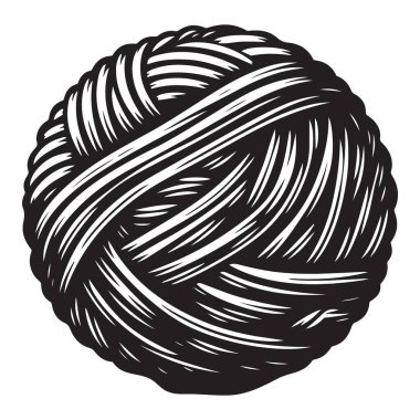 İplik Topu Çizimi Örgü ve El Sanatları Projeleri İçin Yün İplikler