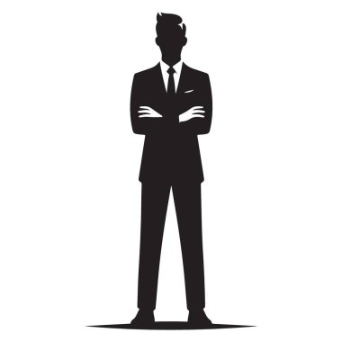 Güvenilir İşadamı Siluet Vektör Başarı ve Liderlik İllüstrasyonu