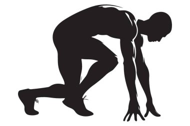 Sprinter silüeti çizimi atletik tasarımlar için yarışmaya hazır