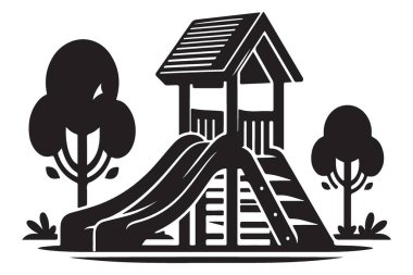 Çocuk eğlencesi için slaytlı açık hava oyun alanı.