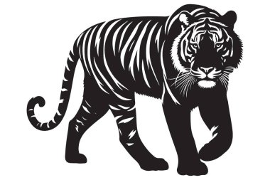 Vahşi Yaşam İçin Görkemli Siluet Kaplan Vektör İllüstrasyonuName