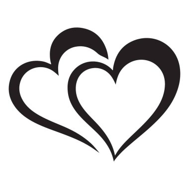 Romantik Birbirine dolanmış Kalpler İllüstrasyonu Sevgi ve Sevgi 'yi temsil ediyor