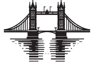 Londra Kule Köprüsü Silueti Görüntü İkonik Simge İspatlama