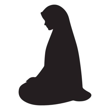 Dua Eden Tasarımlar için Müslüman Kadın Silüet Vektör ResmiName