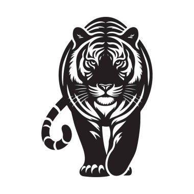 Majestic Tiger Illustration Greking Vector Art Print Hayvan Tasarımı