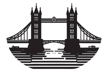 Londra Kule Köprüsü Silüeti Görünümü Ünlü Tarihi Şablonu