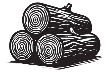 Kereste veya Orman Endüstrisi için Ağaç Yığını Çizimi Yığını