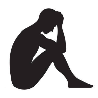 Duygusal Refah İçin Umutsuzluk Resimlerindeki Adamın Silueti