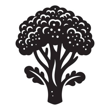 Siluet Brokoli Vektör Sağlıklı Yeme ve Bahçe Projeleri İllüstrasyonu