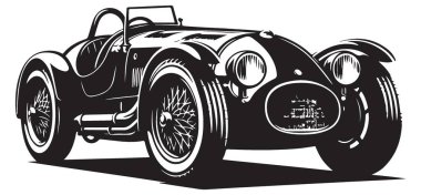 Klasik spor araba vektör çizimi klasik roadster tasarımı