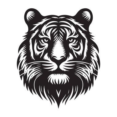 Kaplan Portresi Vahşi Vahşi Yaşam Çizimi Vahşi Orman Avcısı Silueti