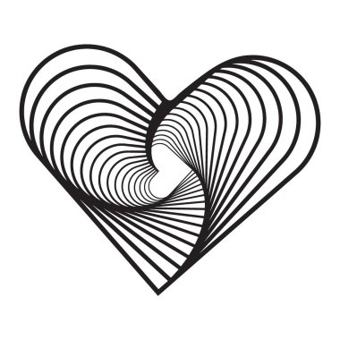 Çizgi Vektörü İllüstrasyonu ile Soyut Kalp ŞekliName