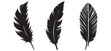 Tasarım ve El Sanatları için Üç Tüy Siluet Çizimi