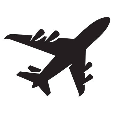 Ticari Uçak Seyahat ve Ulaşım için Siluet Vektörü