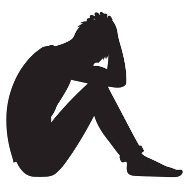 Depresyondaki Kişinin Silueti Akıl Sağlığı Desteği Arıyor