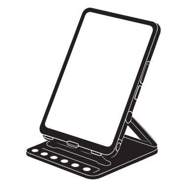 Modern Siyah Tablet ve Teknolojiyi Destekleyenler İçin Standart Görüntü