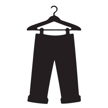 Moda Siyah Kıvrık Pantolon Silueti Askıda Asılı