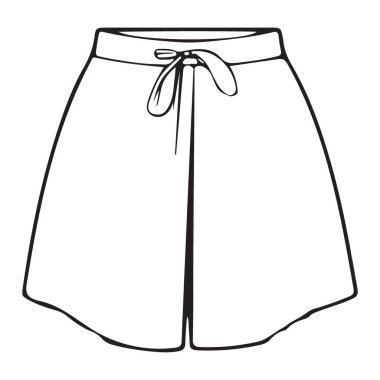 Kravat Dizaynlı Sevimli ve Rahat Kadın Şortu