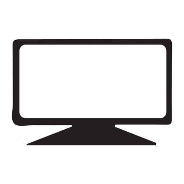Modern Televizyon Silueti Eğlence ve Tasarım için Vektör İllüstrasyonu