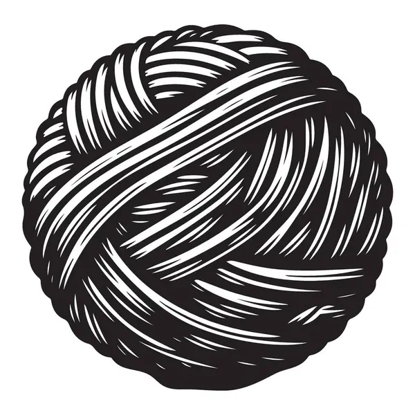 İplik Topu Çizimi Örgü ve El Sanatları Projeleri İçin Yün İplikler