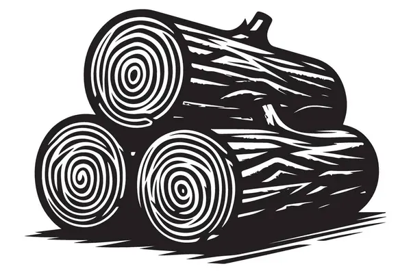 Kereste veya Orman Endüstrisi için Ağaç Yığını Çizimi Yığını