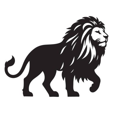 Görkemli Aslan Yürüyen Siluet Görüntü Yırtıcı Hayvan Vahşi Kedi Ormanı