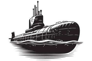 Donanma ve Denizcilik Tasarımı için Detaylı Denizaltı Vektör İlülasyonu