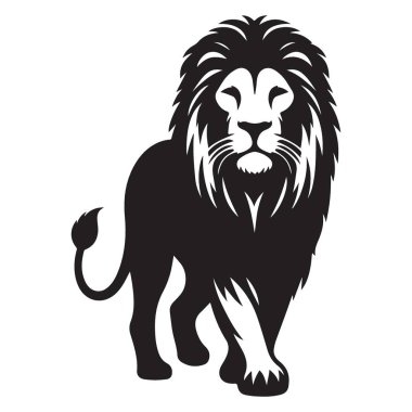 Güçlü Aslan Vektörü Ormanın Kükreyen Kralı