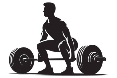 Siluet Halter Spor Salonu Vektör Eğitimi Çizimi