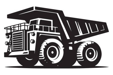 İnşaat için ağır yük kamyonu çizim vektörü grafiği