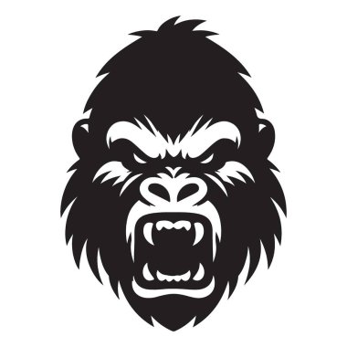 Saldırgan Goril Maskot Logosu Markalaşma için Vektör İllüstrasyonu