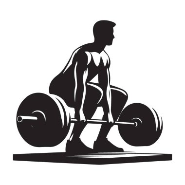 Halterci Siluet Vektör Grafiksel Ölü Kaldırma Egzersizi