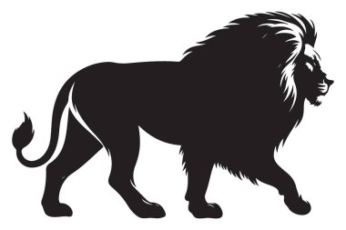 Siluet Aslan Görkemli Kedi Avcısı Vahşi Yaşam Hayvanı Kral