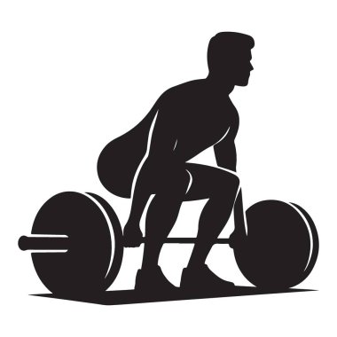 Halterci Silueti Deadlift Egzersiz Güçlendirici Grafik Eğitimi Yapıyor
