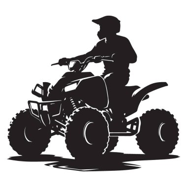 ATV Siluet Sürücüsü Off Road Macera Vektörü Resmi İndirComment