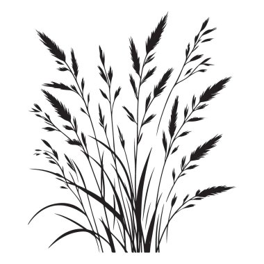 Buğday taneciklerinin siluet alanı vektör çizim sanatı