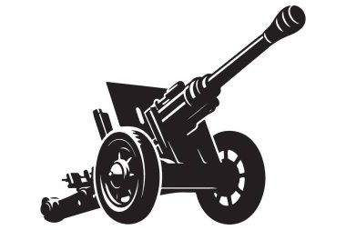 Vintage Cannon Silueti Görünümü Güçlü Topçu Silah Sanatı