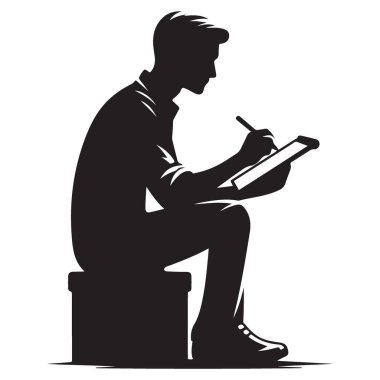 Dijital yaratıcılık tasarımı için tablet silueti üzerine sanatçı çizimi